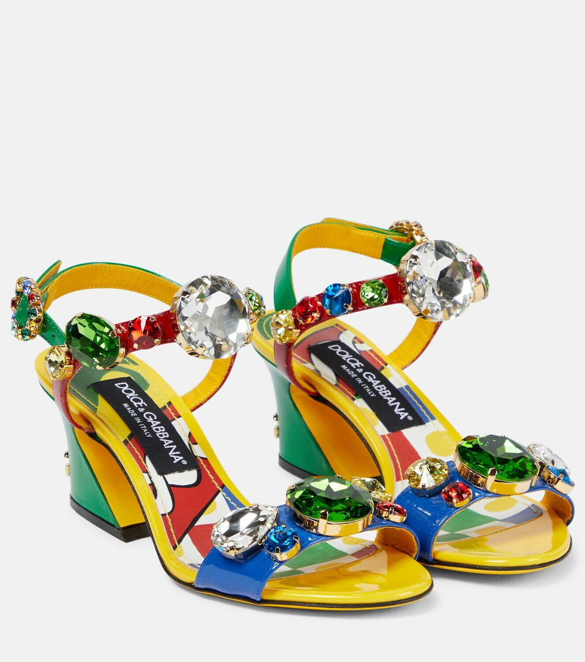 Dolce&Gabbana Keira embellished patent leather sandals Dolce