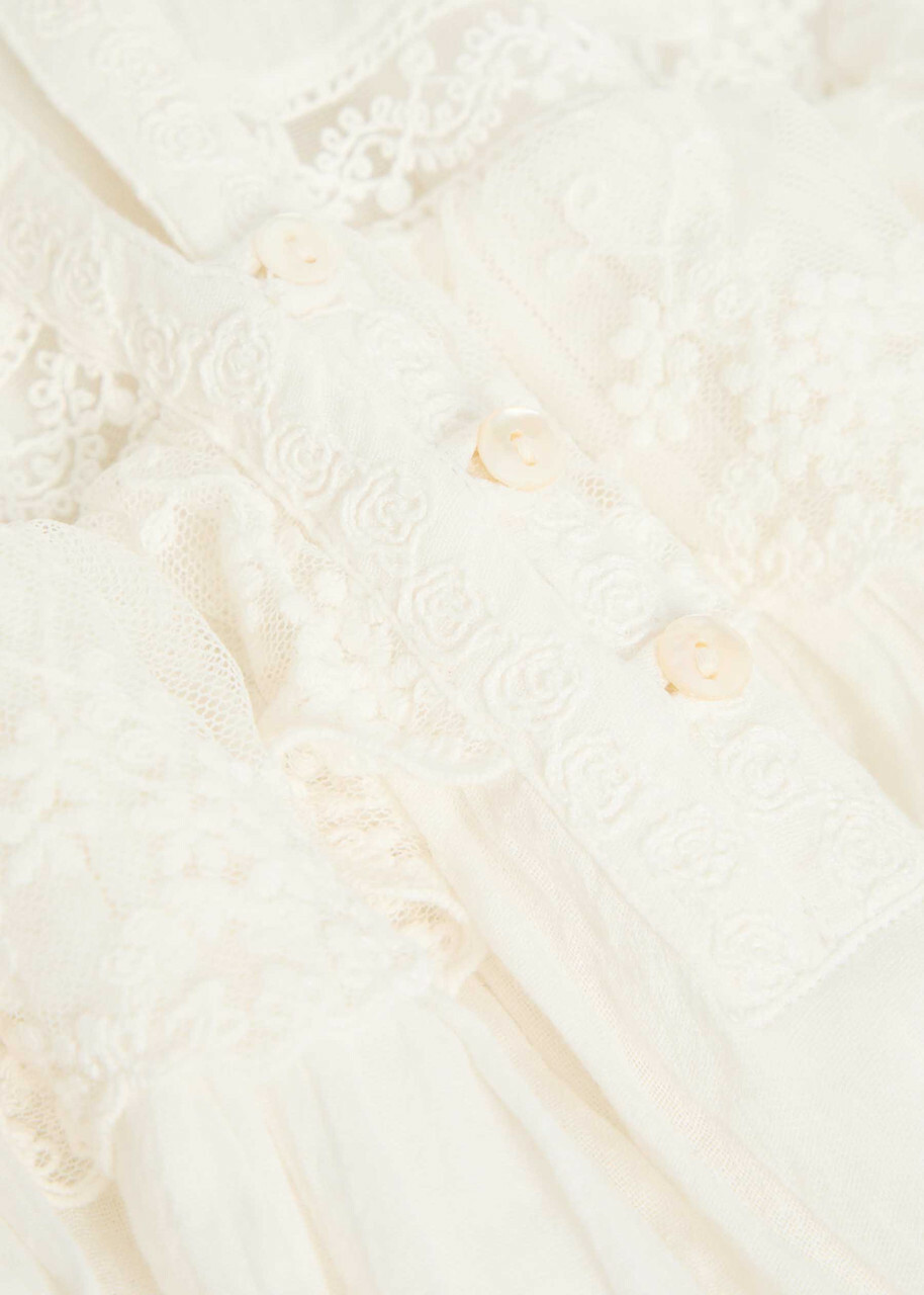 Rixo Inez Embroidered Cotton Mini Dress Ivory