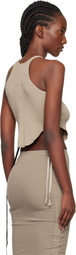 Rick Owens DRKSHDW Taupe Concordians Basic Rib Tank Top
