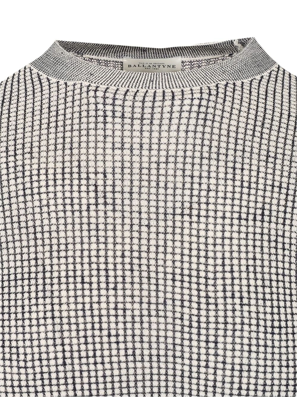 Ballantyne Short-sleeved Rice Stitch Sweater