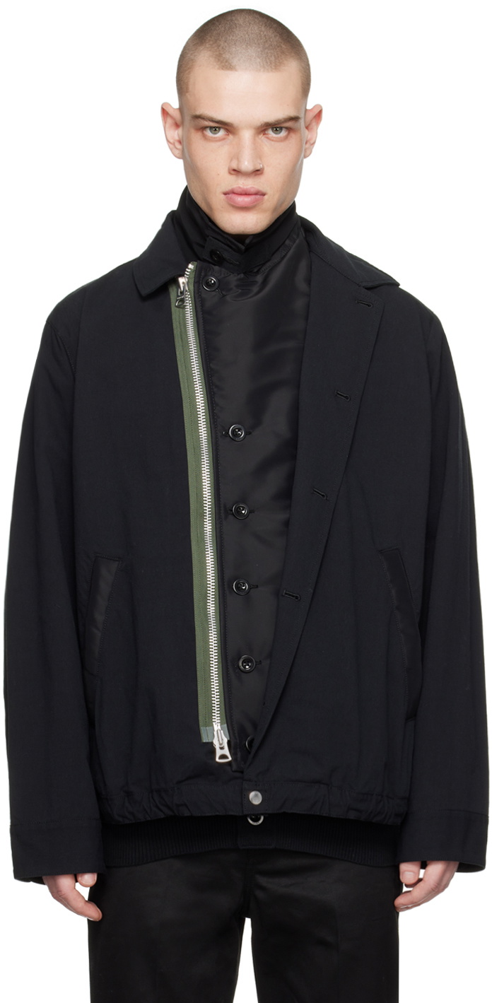 sacai Black Layered Jacket Sacai