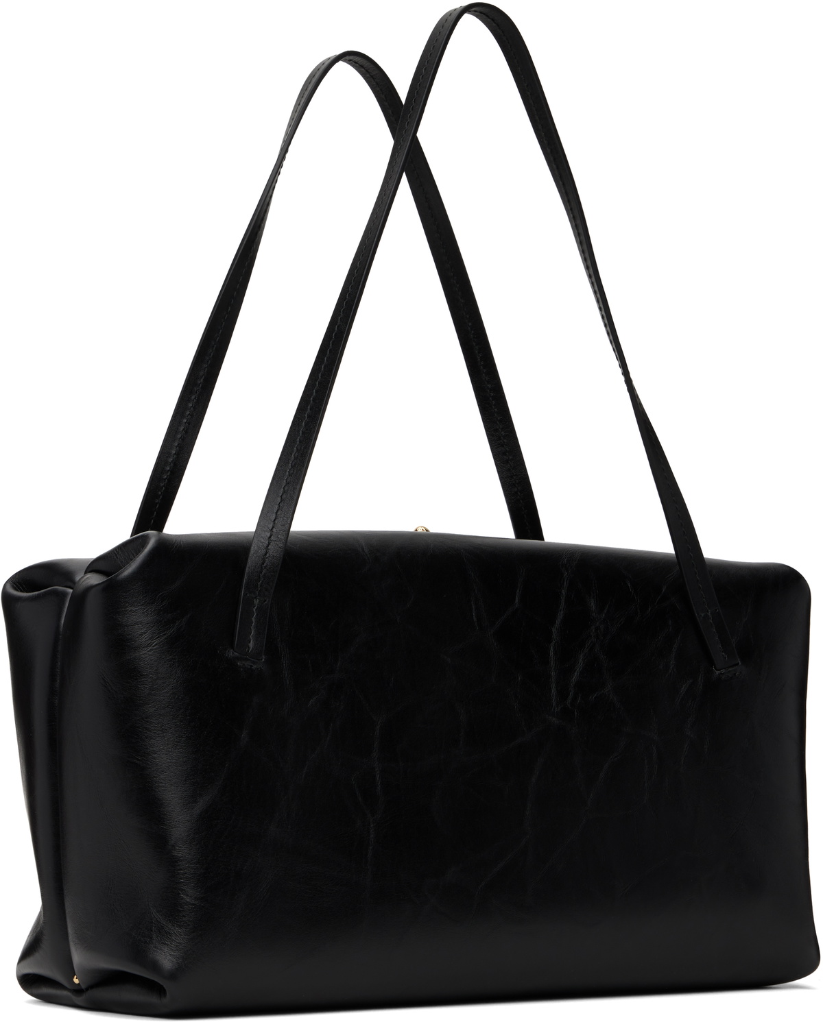 ショルダーバッグ・ポシェット Jil Sander Black Leather Medium Goji Pillow Shoulder Bag Jil Sander: Black Goji Pillow Medium Bag | SSENSE