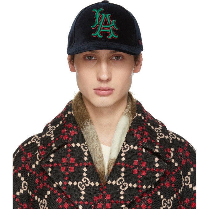 Photo: Gucci Blue LA Angels Edition Velvet Patch Cap