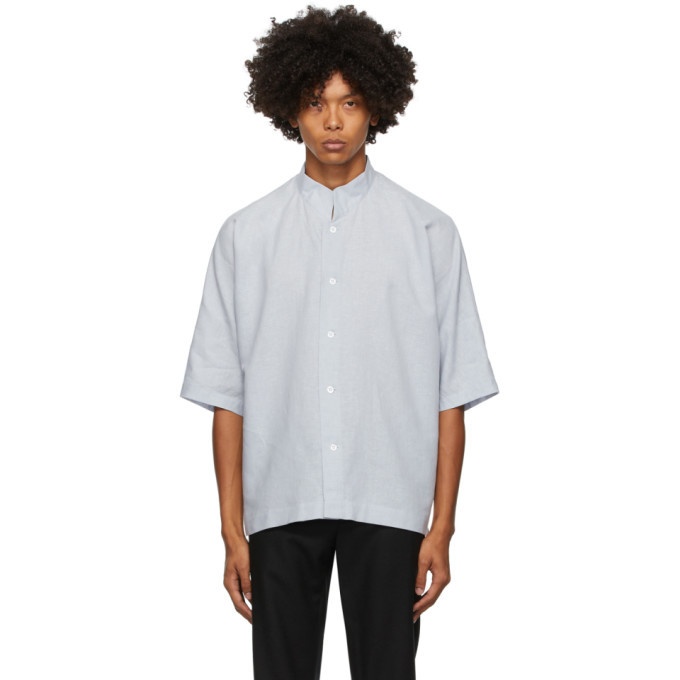 Photo: Homme Plisse Issey Miyake Grey Linen and Cotton Short Sleeve Shirt