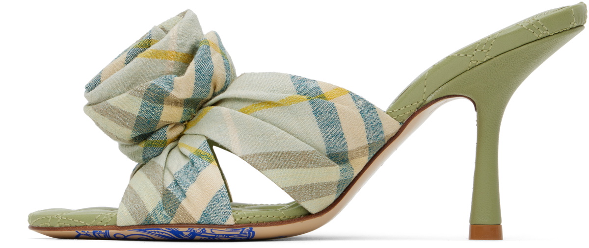 Burberry Green Mews Rose Heeled Sandals
