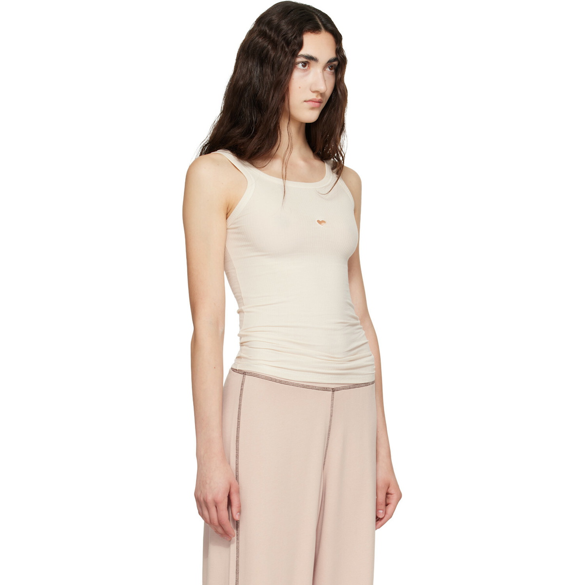 Baserange Off-White Heart Tank Top