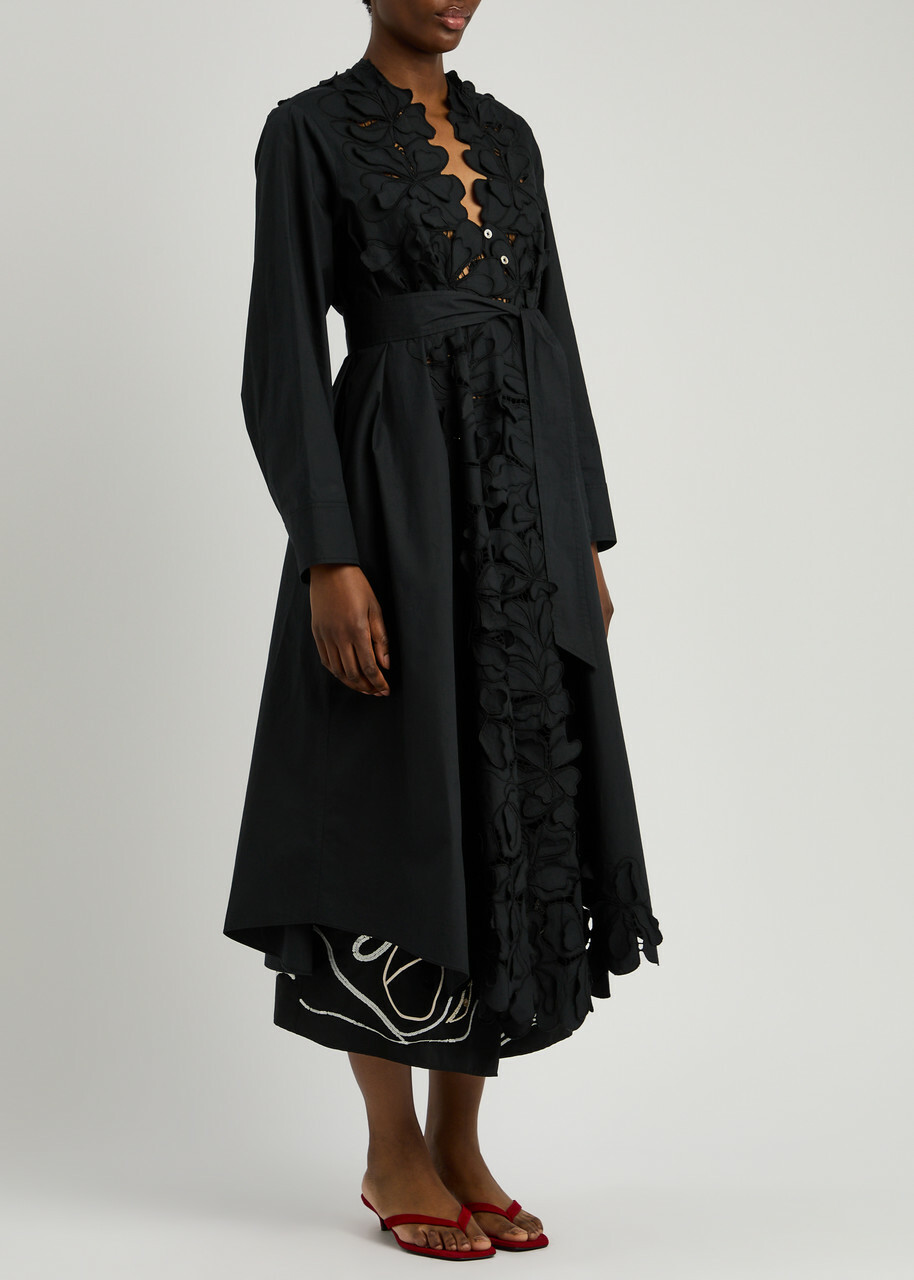 Forte_forte Broderie-anglaise Cotton-poplin Jacket Black