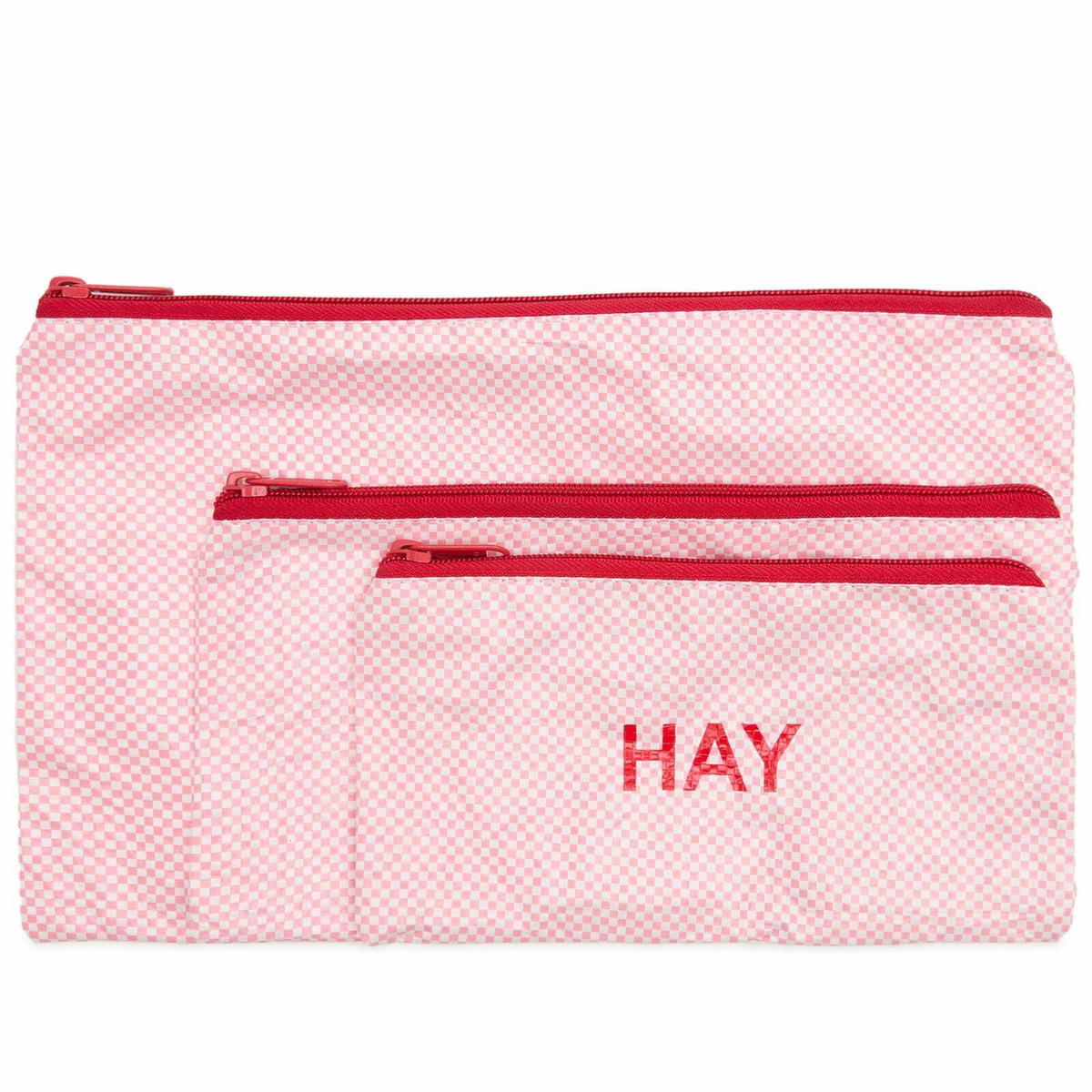 HAY Candy Mono Wash Bag - Flat Set of 3 in Light Pink 