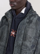 Balenciaga - Logo-Embroidered Distressed Printed Denim Hooded Jacket - Blue