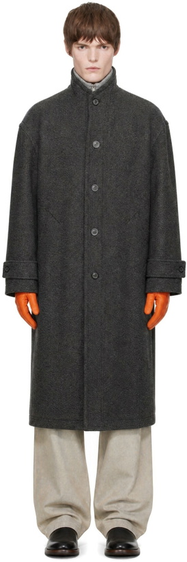 Photo: COOR Gray Cashmere Blend High Neck Coat
