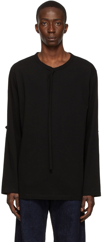 Photo: Yohji Yamamoto Black Cotton Long Sleeve T-Shirt