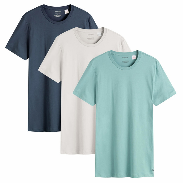 Photo: Calvin Klein Men's Crew Neck T-Shirt - 3 Pack in Green