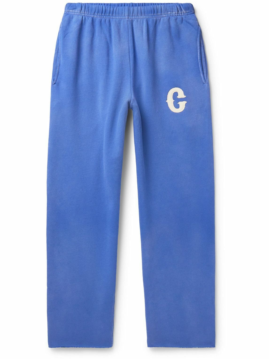 Photo: Cherry Los Angeles - Straight-Leg Logo-Appliquéd Cotton-Jersey Sweatpants - Blue