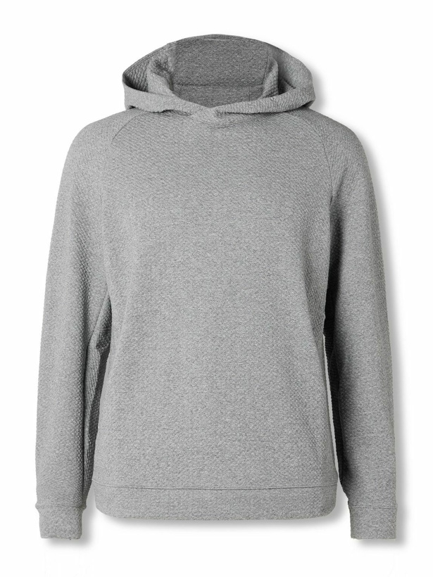 Photo: Lululemon - At Ease Double-Knit Textured Cotton-Blend Hoodie - Gray