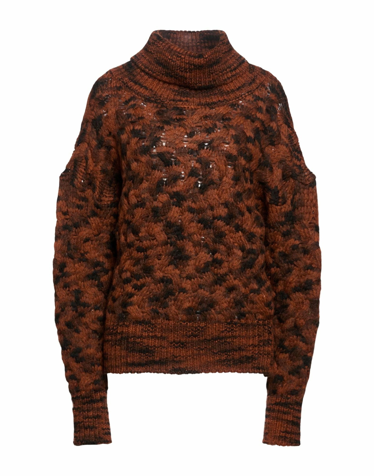 Manila Grace Womens Turtleneck Rust