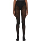 Balenciaga Black Mesh Logo Tights