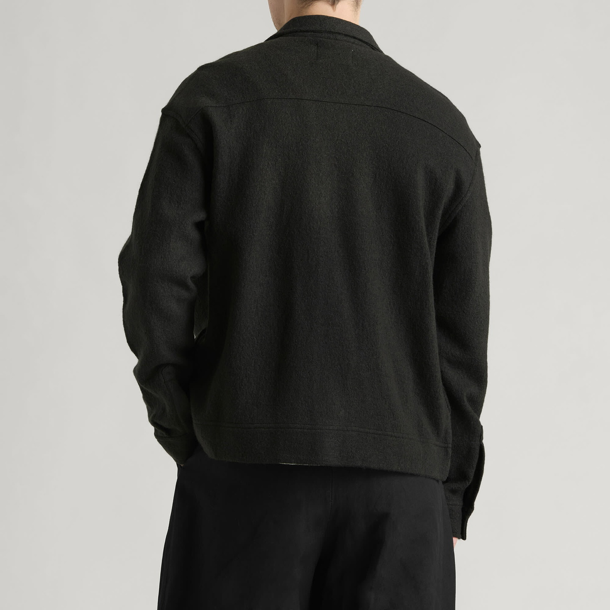NN07 Men's Reed Boiled Wool Shirt Jacket in Dark Army