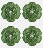 Bordallo Pinheiro Cabbage set of 4 ceramic dinner plates