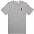 Comme des Garçons Play Men's Large Heart T-Shirt in Grey