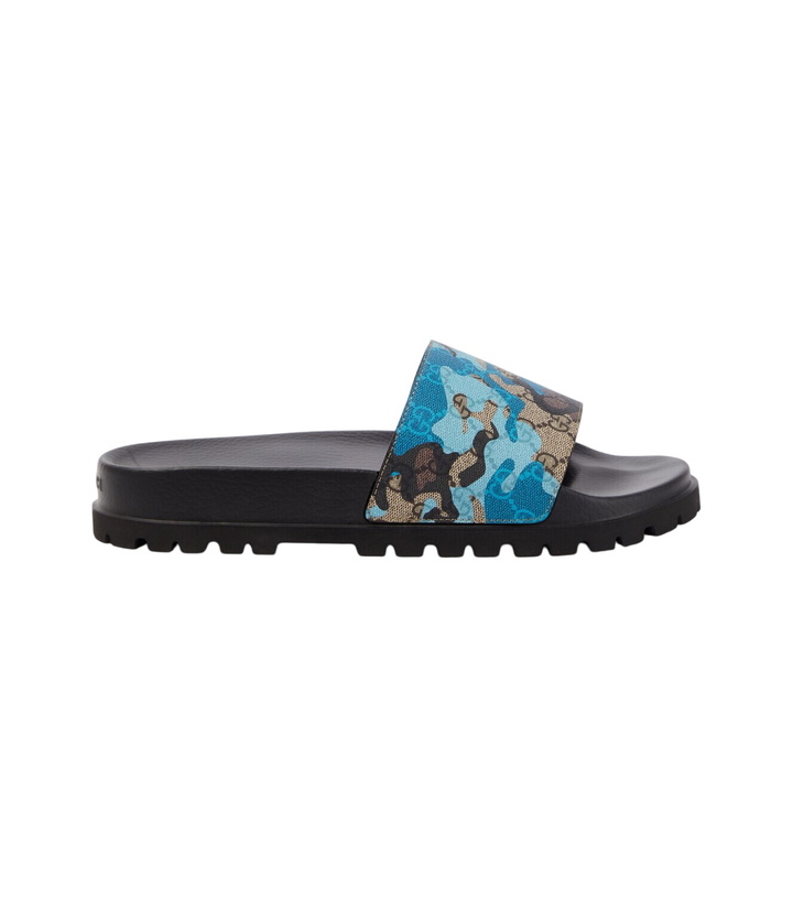 Photo: Gucci GG canvas slides