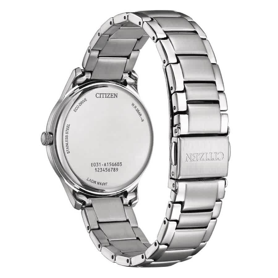 Citizen Eco-Drive Crystal Green Dial Ladies Watch EM1220-58Y