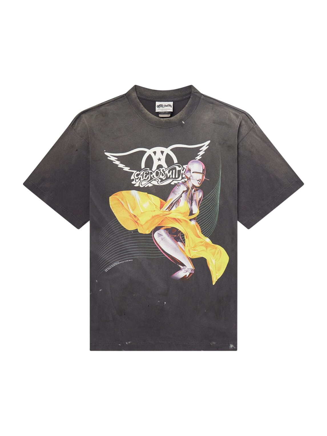 SAINT Mxxxxxx - Evangelion Distressed Printed Cotton-Jersey T