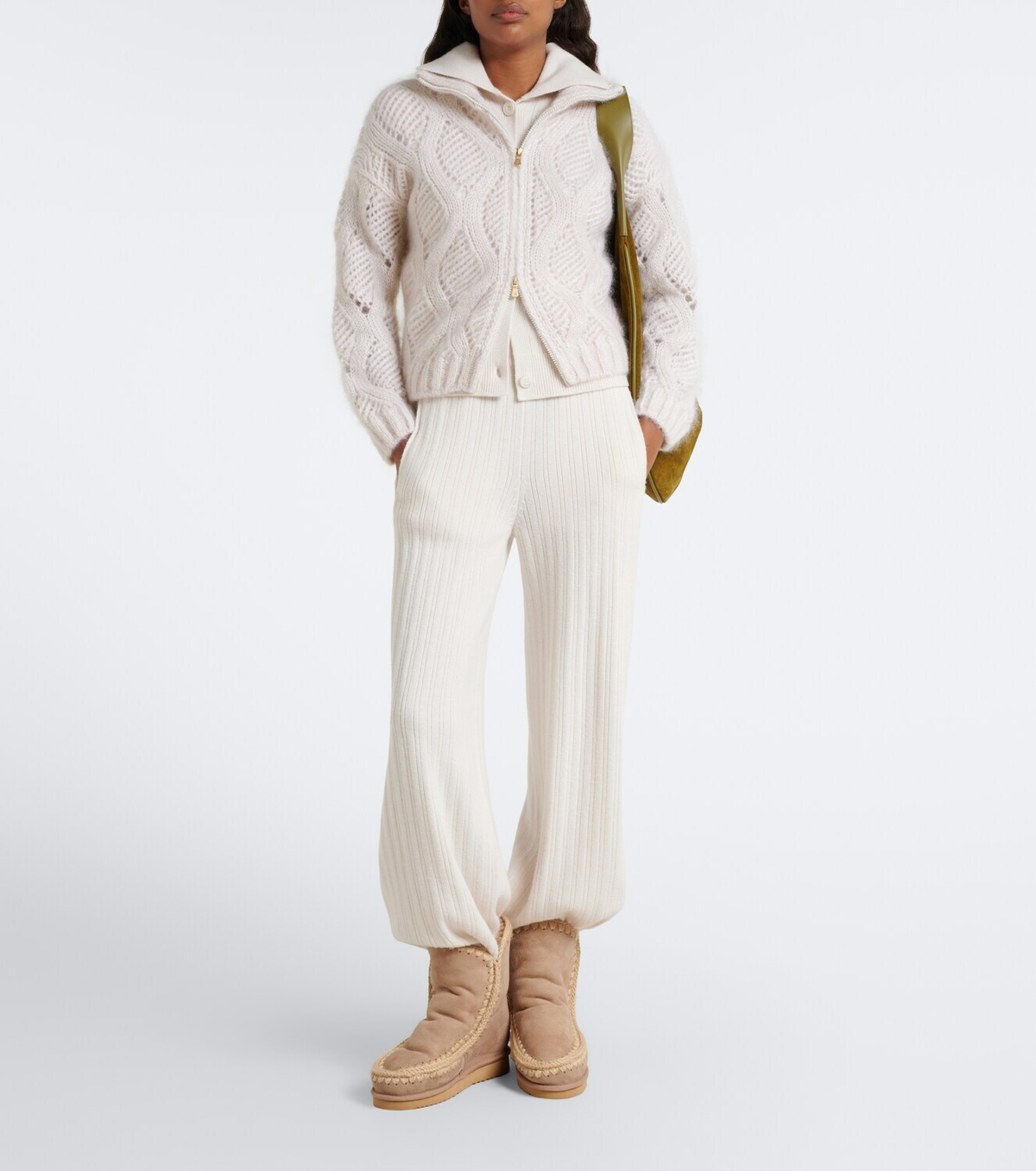 Mou Inner Wedge shearling-lined suede ankle boots