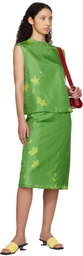 AO Yes Green Layered Print Top