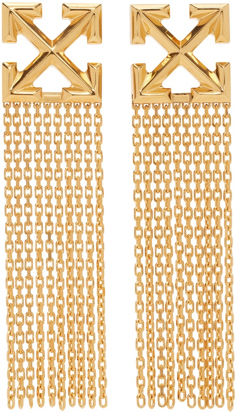 Photo: Off-White Gold Arrow Chain Earrings