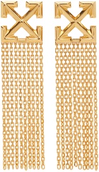 Off-White Gold Arrow Chain Earrings