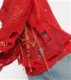 Junya Watanabe Chain-embellished openwork sweater