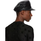 MISBHV Black Faux-Leather Monogram Gavroche Hat
