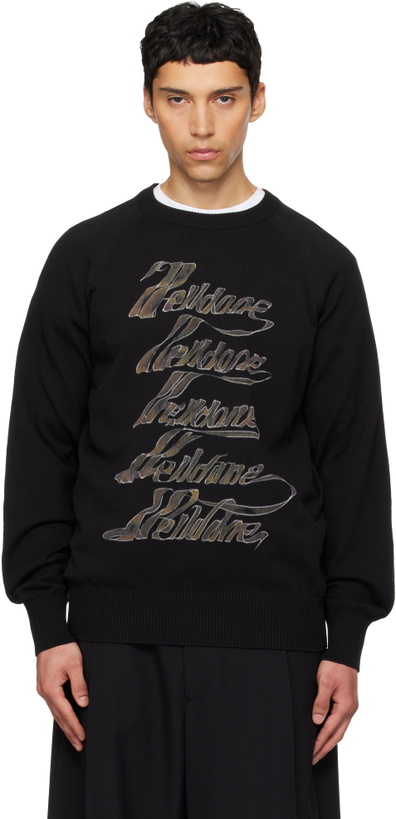 Photo: We11done Black 'WE11DONE' Multi-Logo Sweater