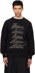 We11done Black 'WE11DONE' Multi-Logo Sweater