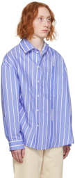 JACQUEMUS Blue Les Sculptures 'La chemise Cuadro' Shirt
