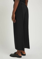 Issey Miyake Pleated Crepe-plissé Trousers Black