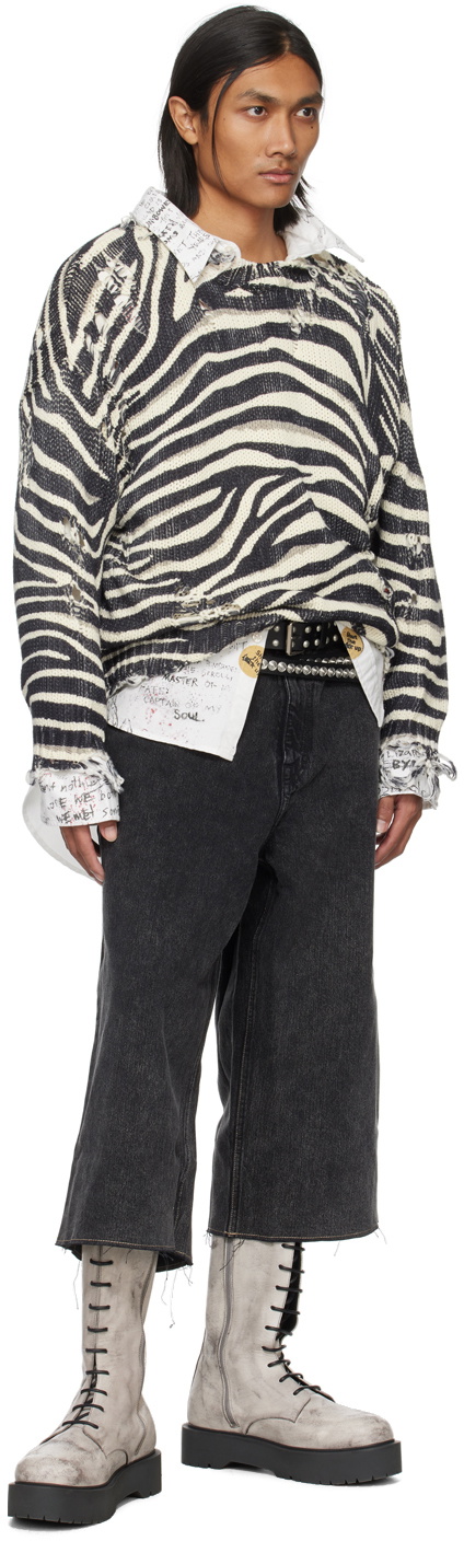 Multi-strip Drop Neck Shirt