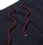 Brunello Cucinelli - Slim-Fit Tapered Cotton-Blend Jersey Sweatpants - Men - Blue