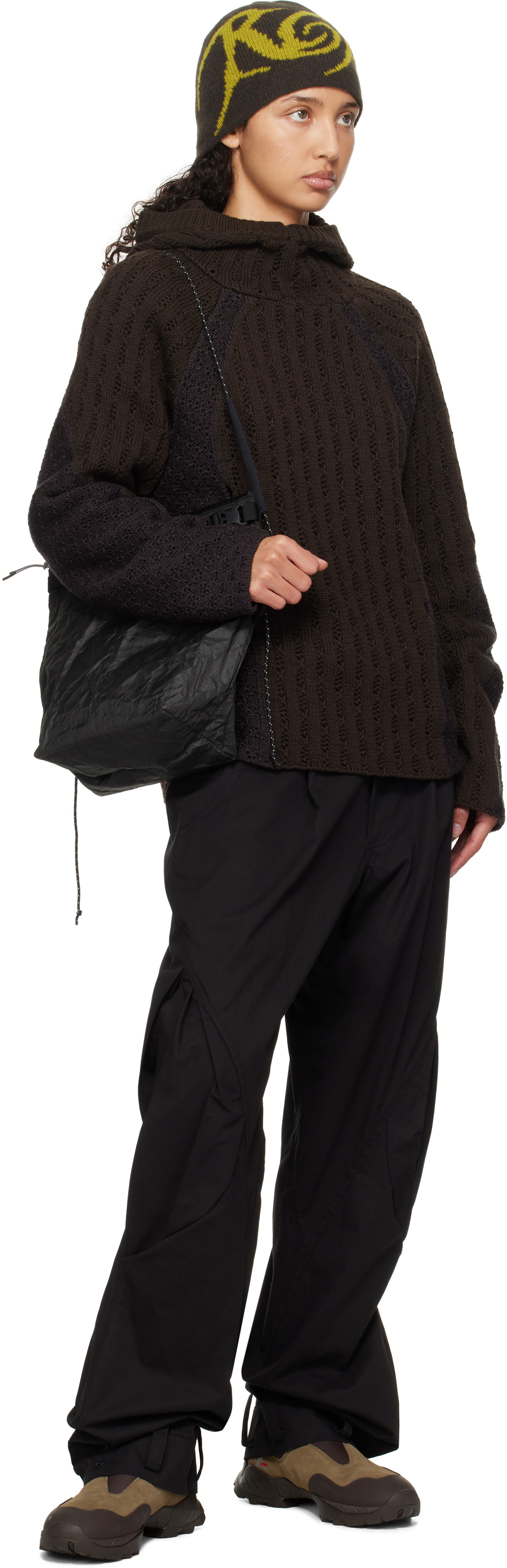ROA Brown Flower Stitch Hoodie ROA