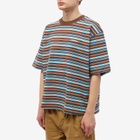 Checks Downtown Men's Stripe T-Shirt in Brown/Blue