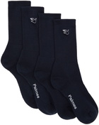 Palmes Two-Pack Navy Mid Socks