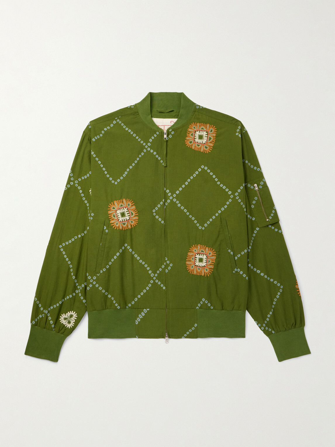 Kardo - Embroidered Printed Cotton Jacket - Green