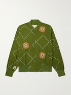 Kardo - Embroidered Printed Cotton Jacket - Green