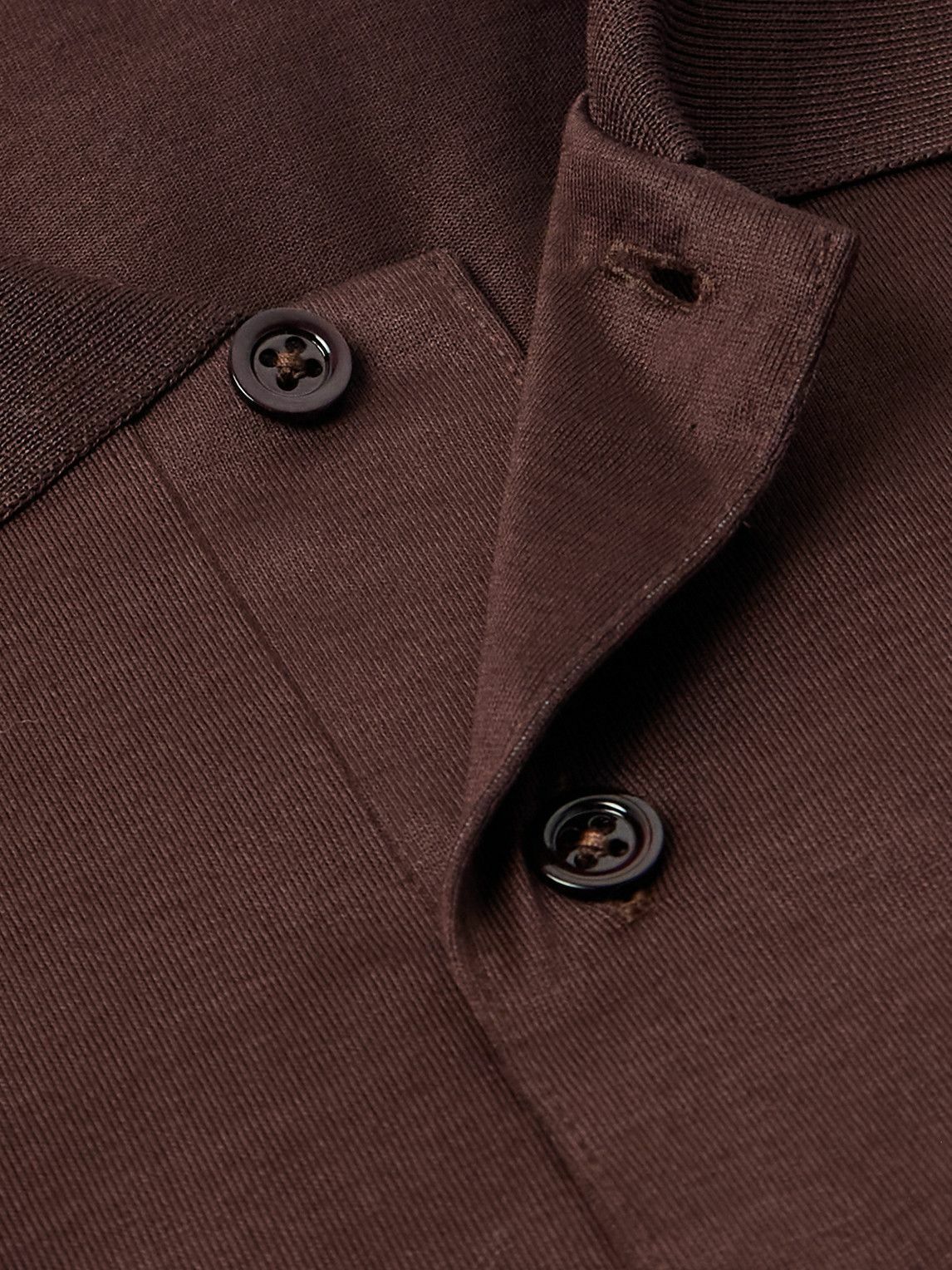 Charvet - Cotton-Sateen Polo Shirt - Brown