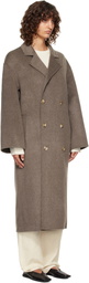 Loulou de Saison Taupe Borneo LDS Wool Drap Coat
