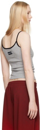 Marine Serre Gray Moon Logo Jersey Tank Top