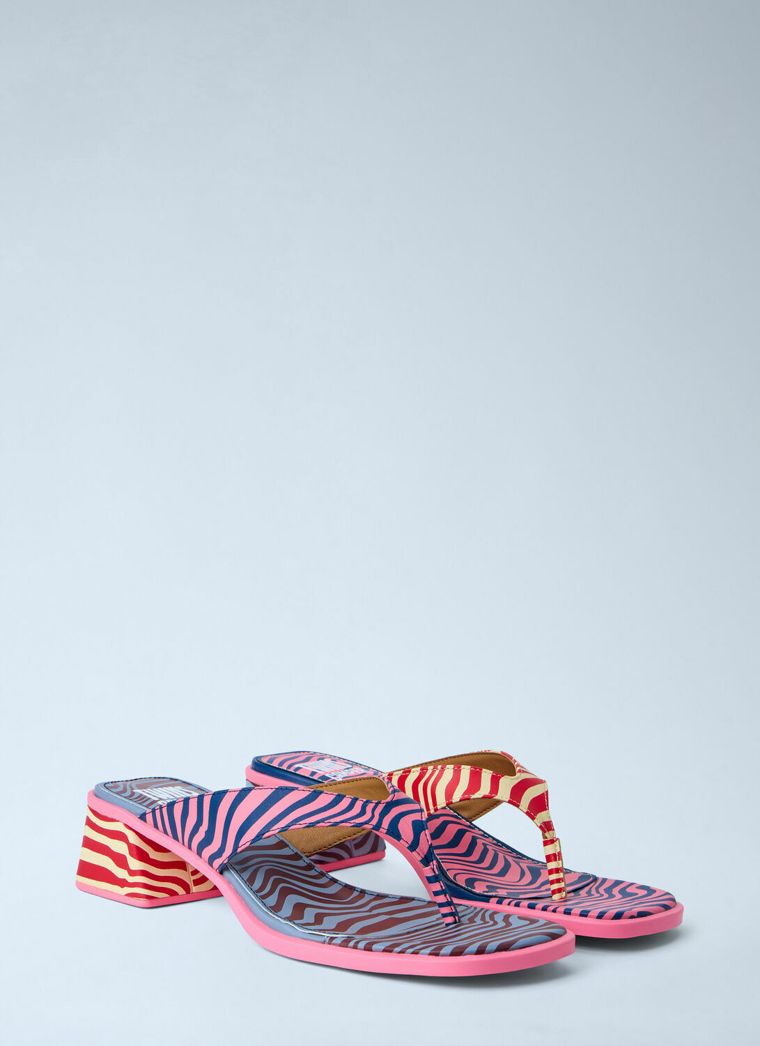 CAMPER Striped Block Heel Sandals