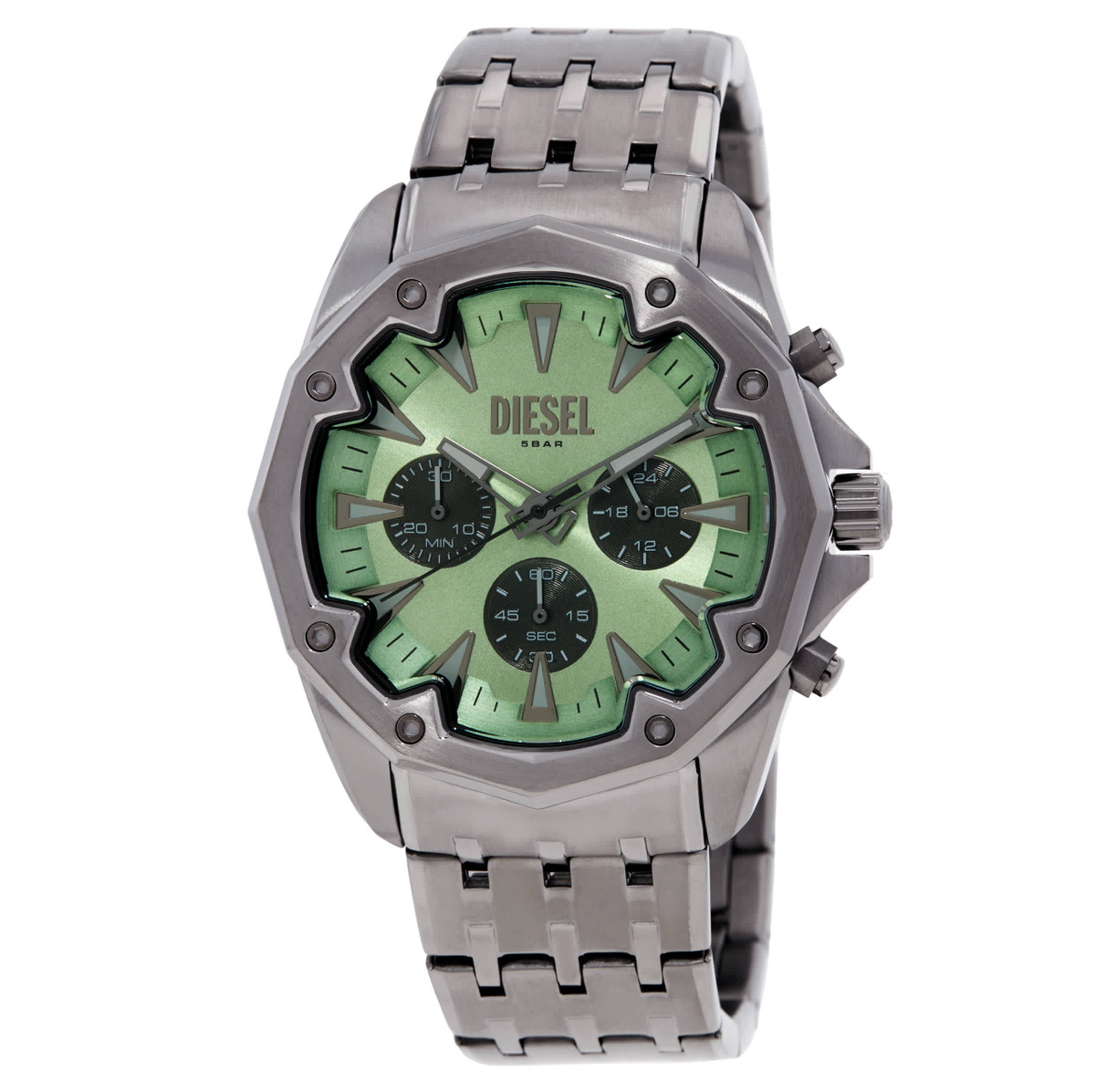 Diesel Stinger Chronograph Quartz Green Dial Mens Watch DZ4711