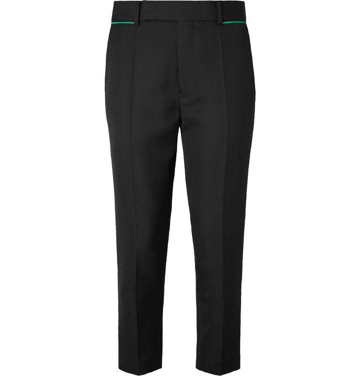 Photo: Haider Ackermann - Black Slim-Fit Tapered Embroidered Virgin Wool Trousers - Black