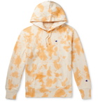 Champion - Logo-Embroidered Tie-Dyed Fleece-Back Cotton-Blend Jersey Hoodie - Orange